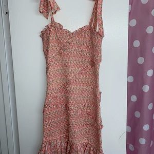 Blu Spero Boutique pink floral dress. Size Medium